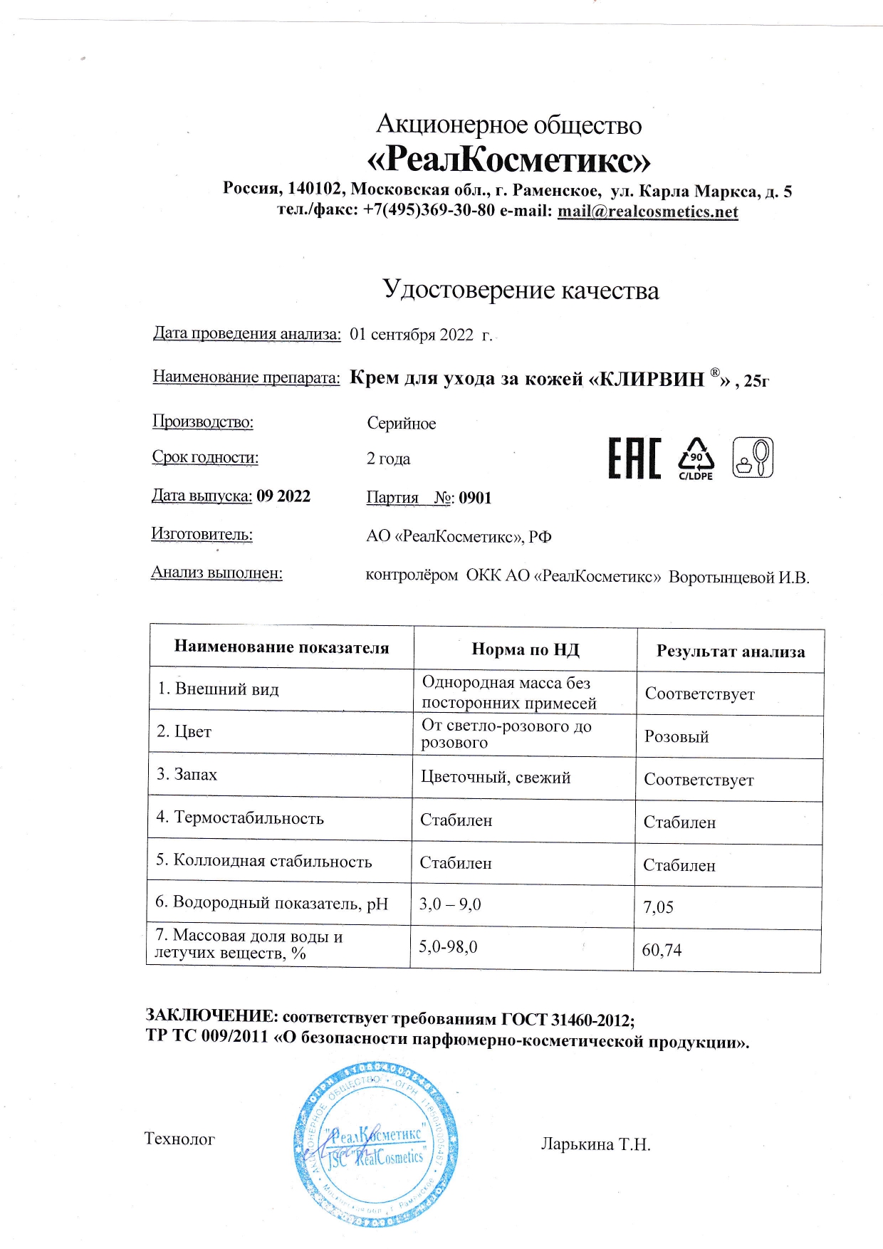 Паспорт №0920220901